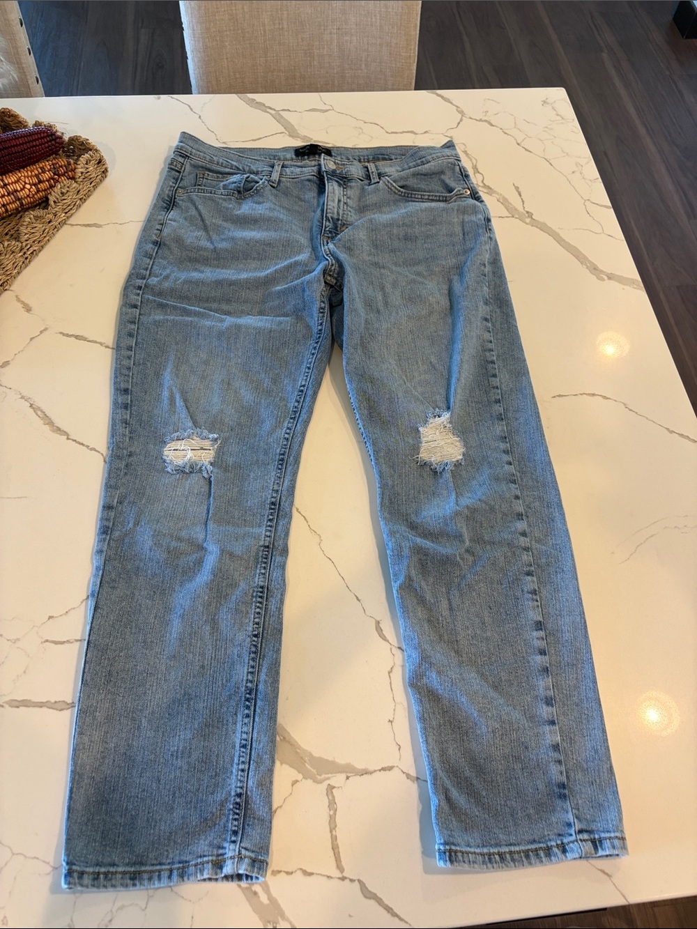 Banana Republic Light Blue Distressed Boyfriend Jeans